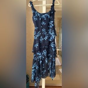 Blue floral midi dress